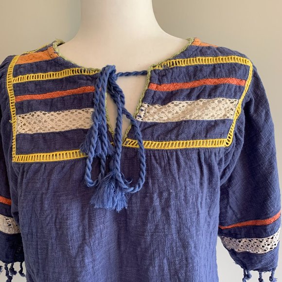 Rocks and Indigo tassle fringe boho blouse - Picture 5 of 9